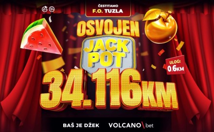 Tuzlak osvojio Volcano Jackpot u vrijednosti od 34 hiljade maraka