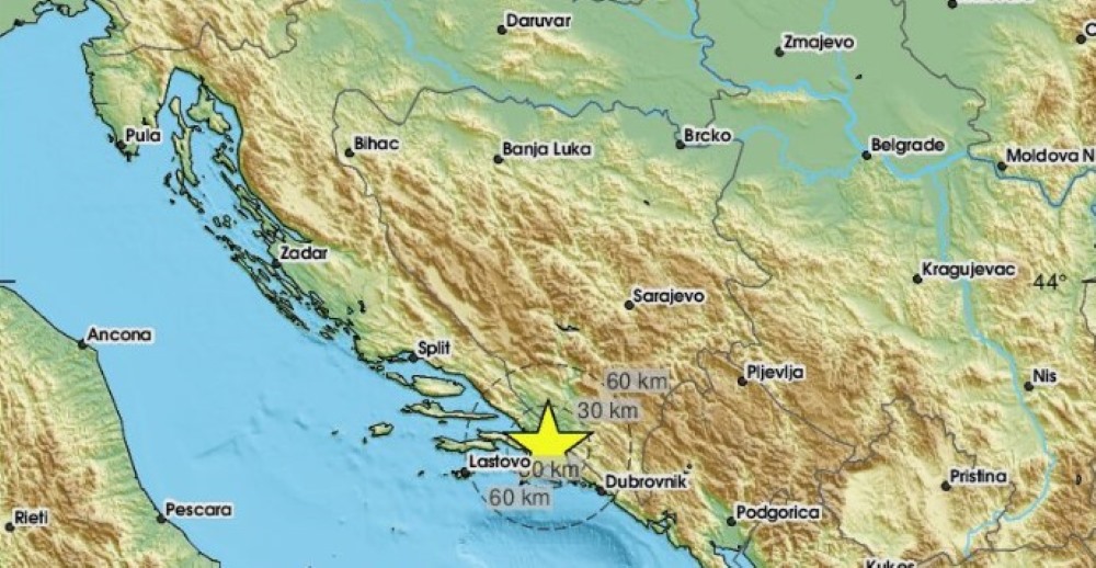 Zemljotres jačine 2,5 stepeni Richterove skale zabilježen na granici BiH i Hrvatske