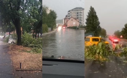 Jako nevrijeme u Doboju: Vjetar lomio stabla, saobraćaj otežan