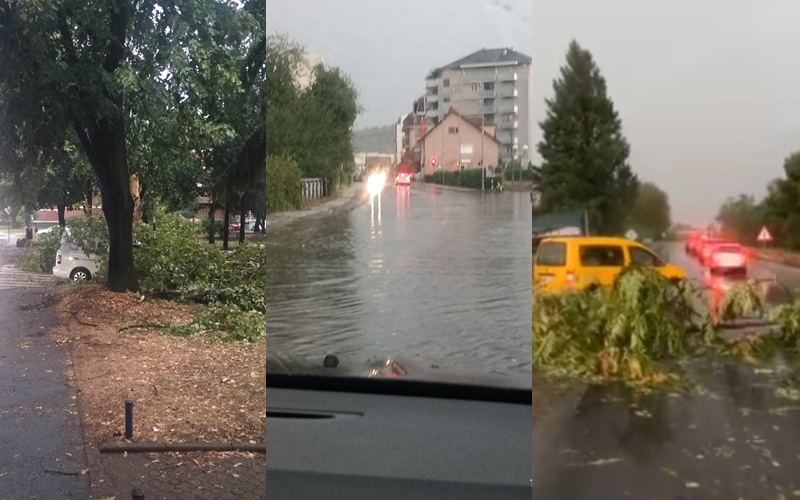 Jako nevrijeme u Doboju: Vjetar lomio stabla, saobraćaj otežan