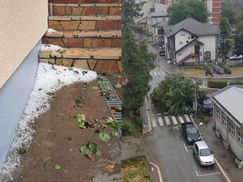 Nevrijeme praćeno ledom i jakim vjetrom pogodilo istočni dio BiH