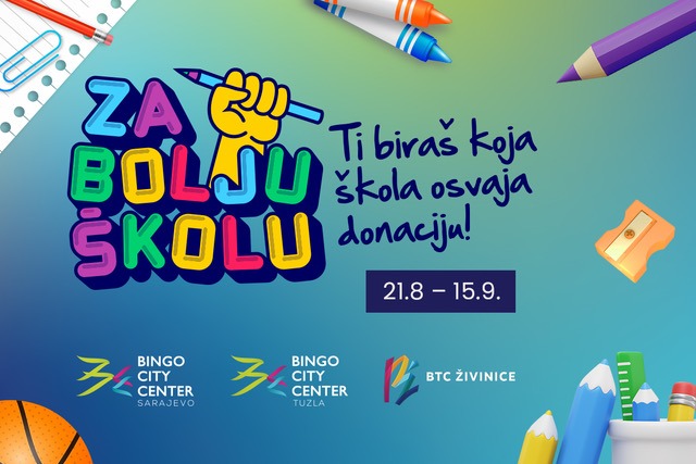 Projekat "Za bolju školu" u Bingo City Centrima ponovo donosi radost školarcima