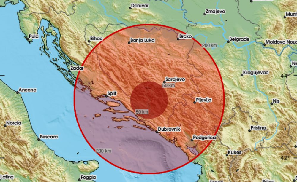 Novi zemljotres jačine 3,4 stepena Richterove skale pogodio BiH