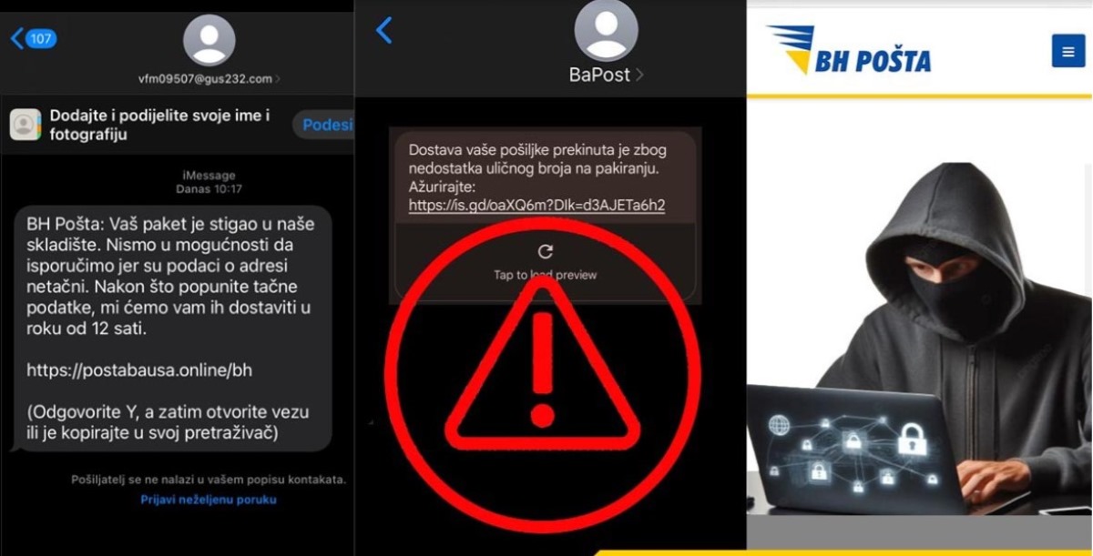 Iz BH Pošte upozoravaju korisnike o lažnim SMS porukama o neuspjeloj dostavi pošiljke