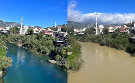 Neretva nakon poplava: Tirkizna rijeka promijenila svoju boju