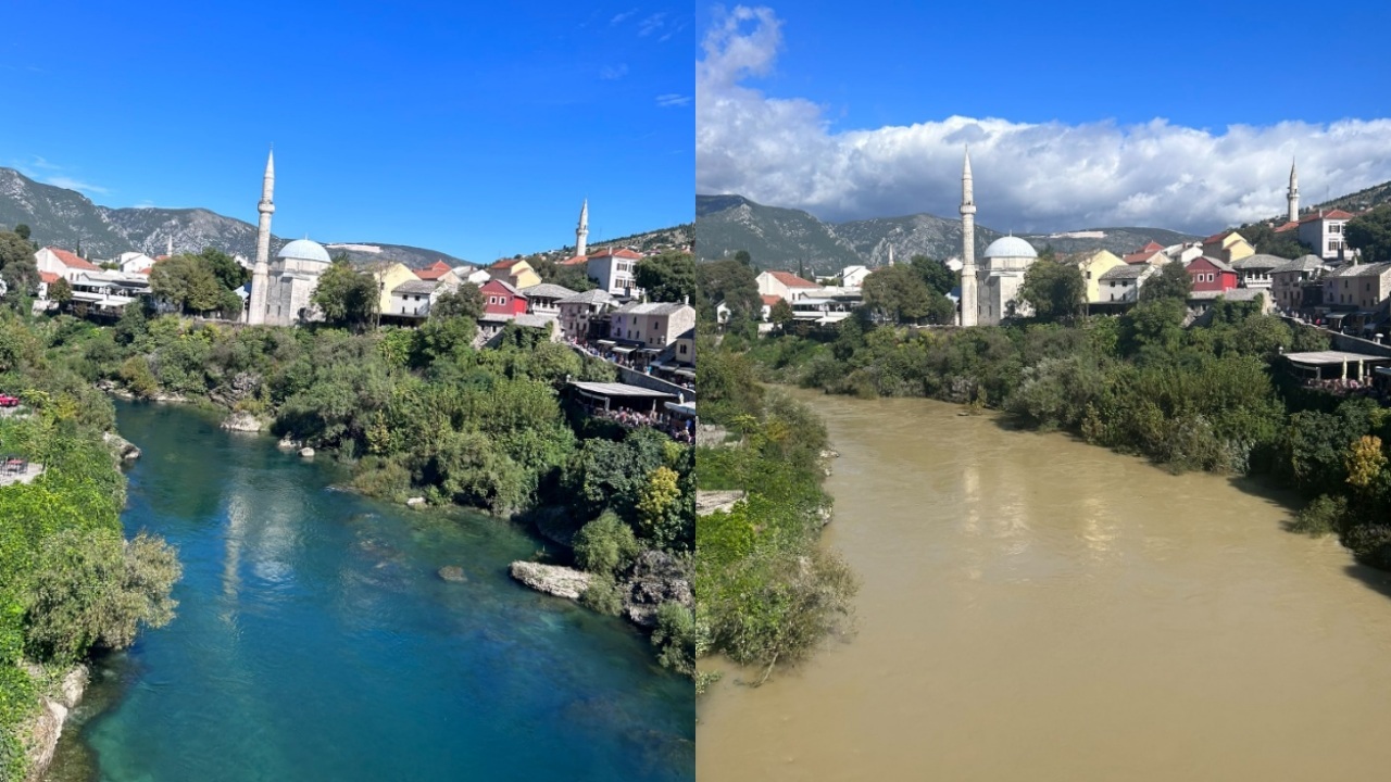 Neretva nakon poplava: Tirkizna rijeka promijenila svoju boju