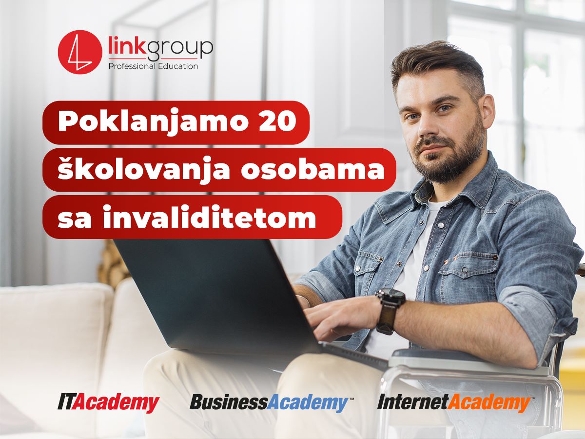 ITAcademy, BusinessAcademy i InternetAcademy poklanjaju 20 školovanja osobama sa invaliditetom