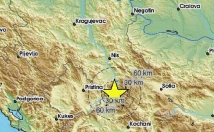 Srbiju pogodio zemljotres jačine 3,7 stepeni po Richteru